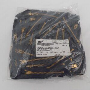Lot of 100 YKK Metal Zippers Brass 4.5 inch Sewing Closed End Semi Auto Lock NEW
